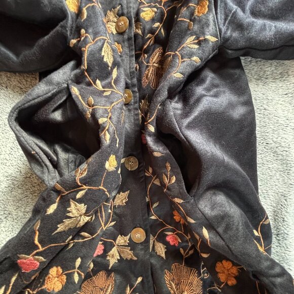 Parsley Sage Womens Jacket Large Floral Heavily Embroidered Asian Inspired 18482 - Picture 3 of 9